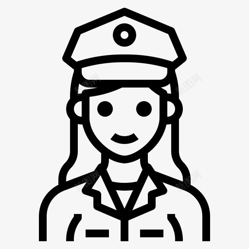 警官职业女性1直系亲属图标svg_新图网 https://ixintu.com 直系亲属 职业女性 警官