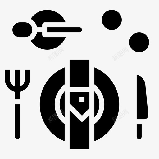桌子装饰展示图标svg_新图网 https://ixintu.com 展示 布景 桌子 盘子 装饰 餐厅 黑色