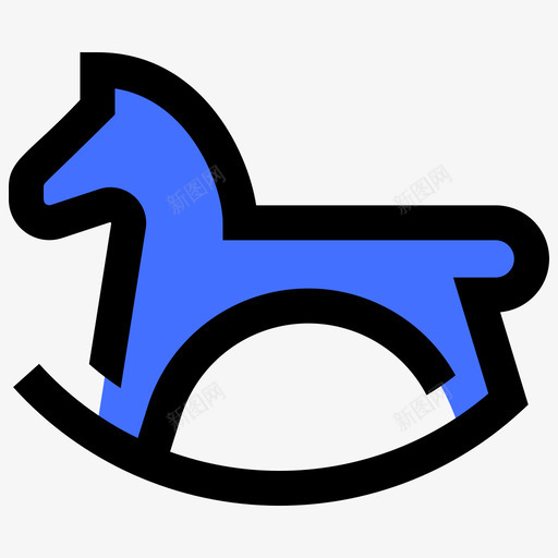 马玩具40蓝色图标svg_新图网 https://ixintu.com 玩具 蓝色