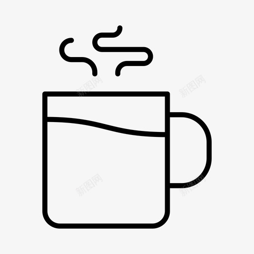 咖啡杯饮料黑色长款图标svg_新图网 https://ixintu.com 咖啡杯 饮料 黑色长款