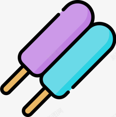 冰淇淋棒甜点和糖果8线性颜色图标图标