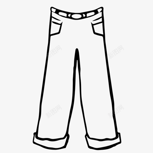 裤子衣服时装图标svg_新图网 https://ixintu.com 时尚 时装 用品 衣服 裤子 长裤
