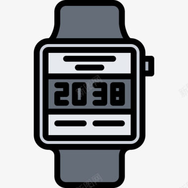 数字手表旧设备2彩色图标图标