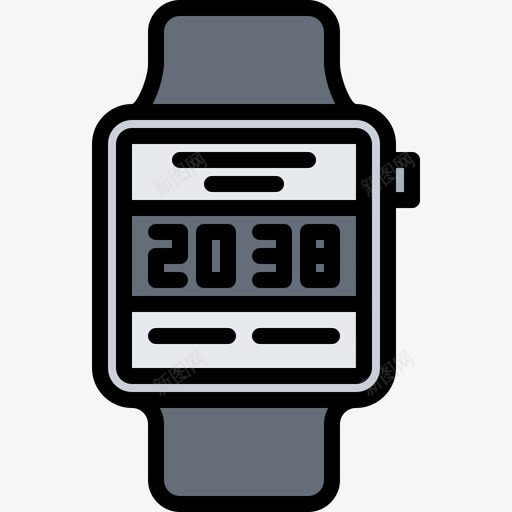 数字手表旧设备2彩色图标svg_新图网 https://ixintu.com 彩色 手表 数字 设备