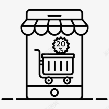 移动购物电子商务网上购物图标图标