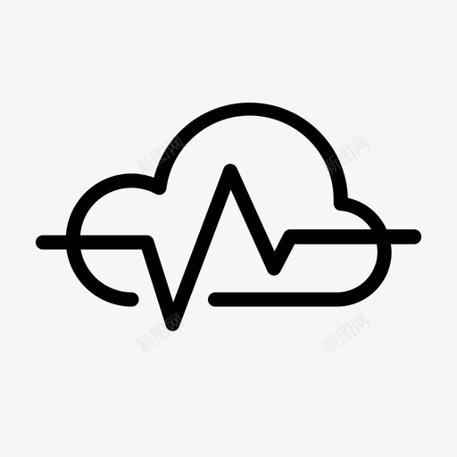 脉冲数据云存储数字医疗图标svg_新图网 https://ixintu.com 数字医疗 脉冲数据云存储
