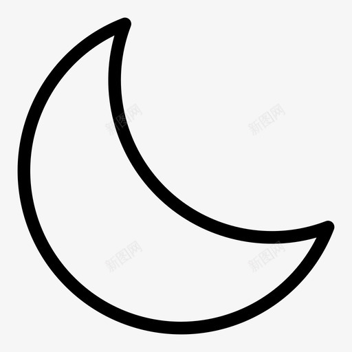 月亮天文新月图标svg_新图网 https://ixintu.com 36px 夜晚 天文 新月 月亮 月相 用户界面 睡眠 轮廓