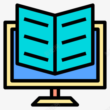 电子书数字服务2线性颜色图标图标