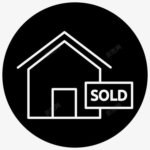 出售房屋房产图标svg_新图网 https://ixintu.com 出售 房产 房地产 房地产圈 房屋