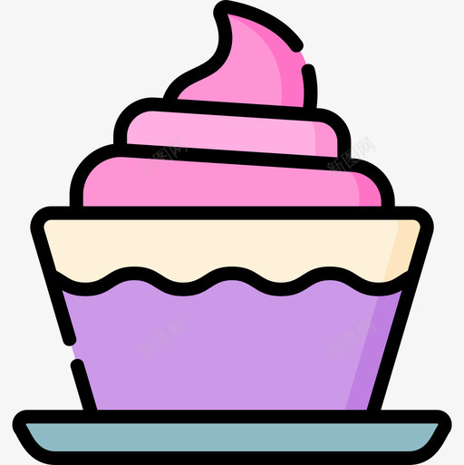 杯形蛋糕甜点和糖果8线性颜色图标svg_新图网 https://ixintu.com 杯形 甜点 糖果 线性 蛋糕 颜色