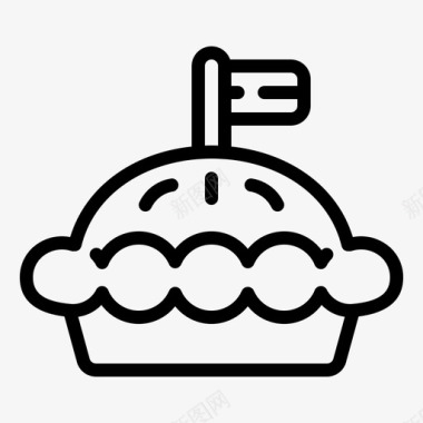 派蛋糕面包店生日图标图标