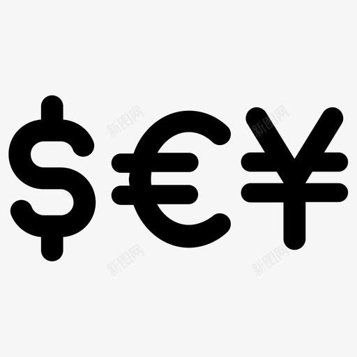 货币美元欧元图标svg_新图网 https://ixintu.com 兑换 日元 欧元 美元 货币