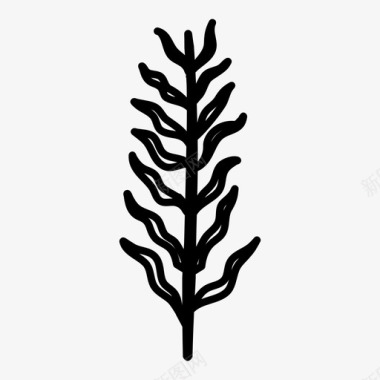 树枝植物学草图标图标