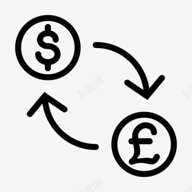 美元对英镑兑换货币英镑图标图标