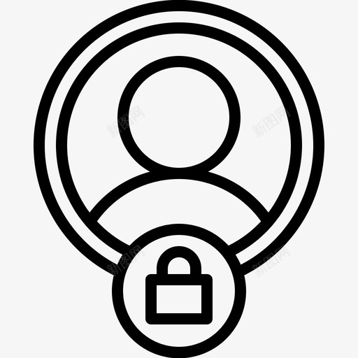 锁定帐户私人个人资料图标svg_新图网 https://ixintu.com instagram 个人资料 用户 私人 锁定帐户