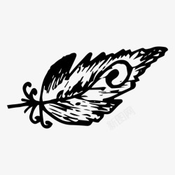 手绘鸟羽毛免费下载鸟羽毛手绘钢笔图标高清图片
