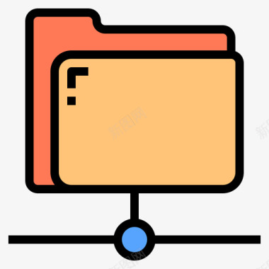 共享文件夹和文档6线性颜色图标图标