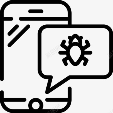 手机病毒恶意软件短信图标图标