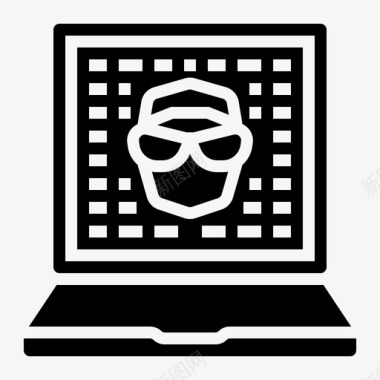 网络犯罪匿名黑客图标图标
