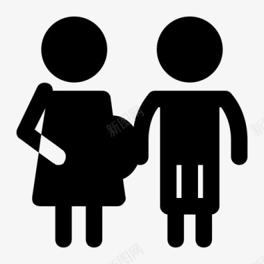 怀孕夫妻家庭图标图标