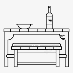 室外不锈钢花园家具桌子家具花园图标高清图片