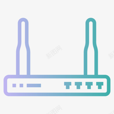 路由器计算机43渐变图标图标