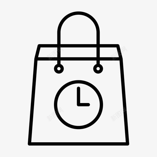 购物袋采购销售图标svg_新图网 https://ixintu.com 大纲 网页设计 计时 计时器 购物袋 采购 销售