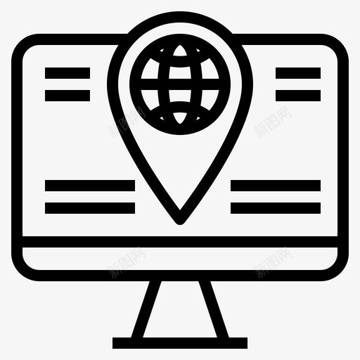计算机导航和地图25线性图标svg_新图网 https://ixintu.com 导航和地图25 线性 计算机
