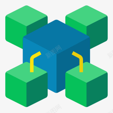 区块链技术颠覆3扁平图标图标
