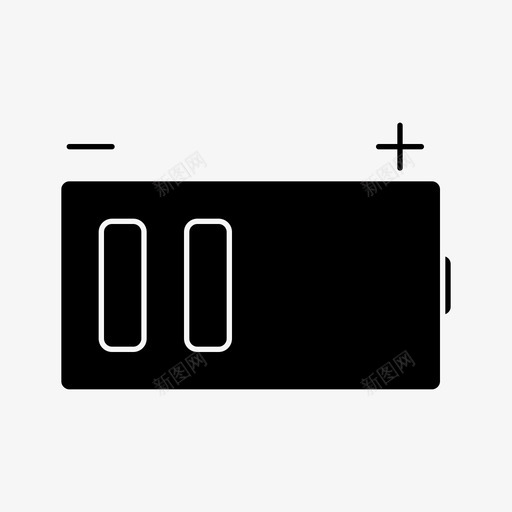 低电量蓄电池能量图标svg_新图网 https://ixintu.com 图标 字形 样式 电源 电量 网页设计 能量 蓄电池