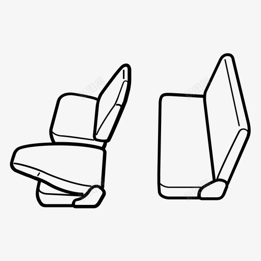 前排后排座椅汽车倾斜式图标svg_新图网 https://ixintu.com 倾斜式 前排后排座椅 汽车