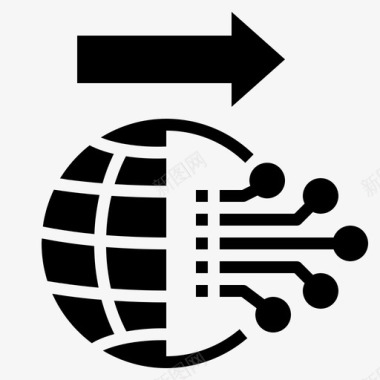 全球化网络数字图标图标
