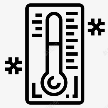 温度计天气预报降雪图标图标