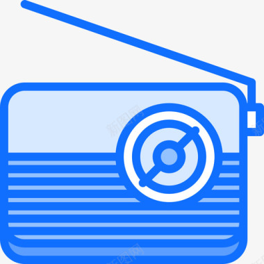 收音机旧设备3蓝色图标图标