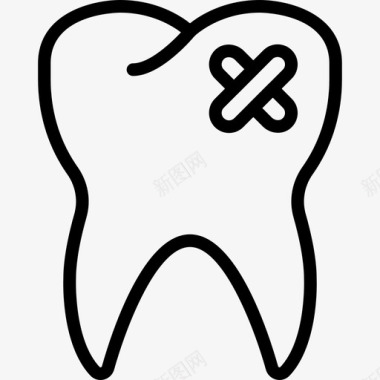 断牙牙科11线状图标图标