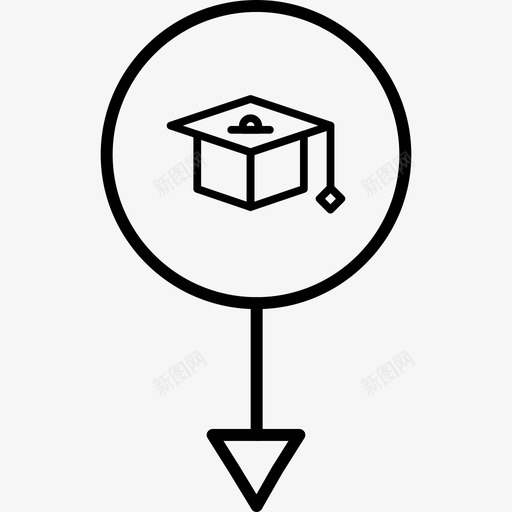 学校教育地图图标svg_新图网 https://ixintu.com v9 图钉 地图 学习 学校 教育