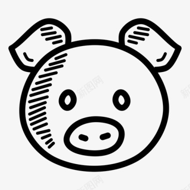 猪动物中国图标图标