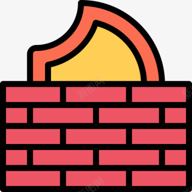 防火墙数据保护33彩色图标图标
