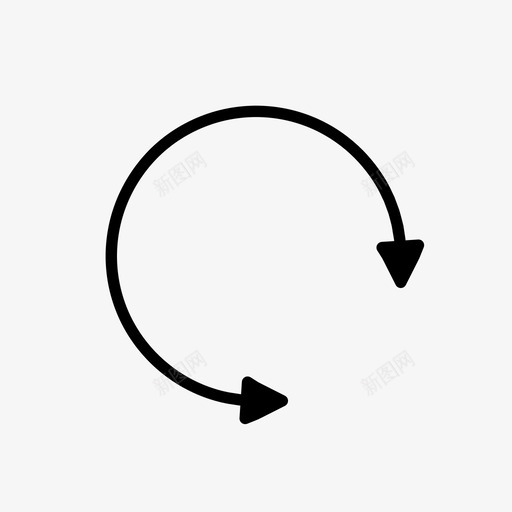 箭头圆曲线图标svg_新图网 https://ixintu.com 圆 导航 方向 曲线 箭头 箭头双粗体