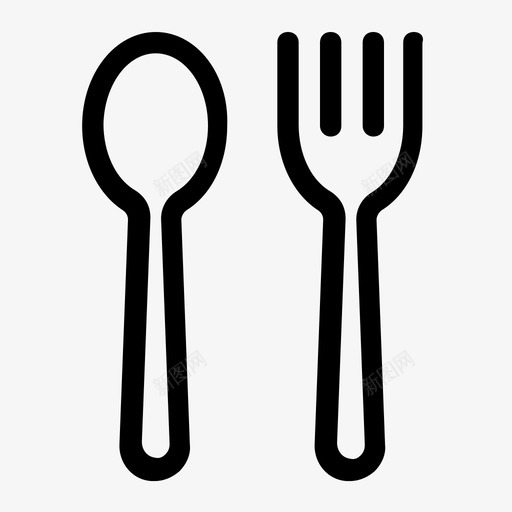 匙叉餐具厨房图标svg_新图网 https://ixintu.com 匙叉 厨房 细线 餐具 餐厅