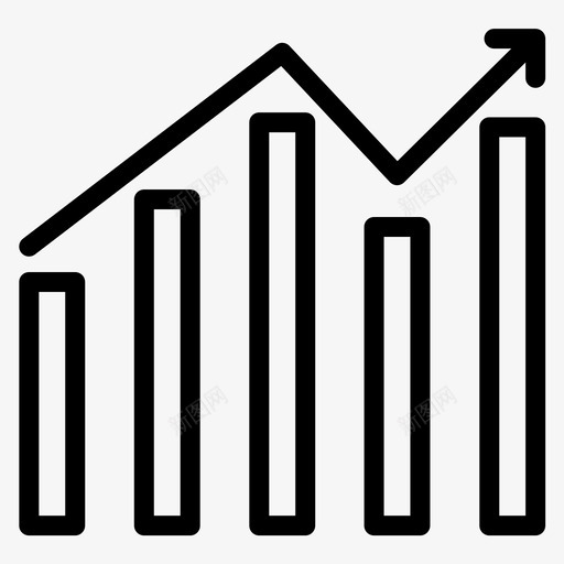 业务图表金融图标svg_新图网 https://ixintu.com 业务 图表 增长 购物加粗线条集14 金融