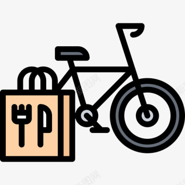 自行车送餐51彩色图标图标