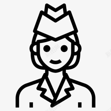 空姐职业女性1直系图标图标