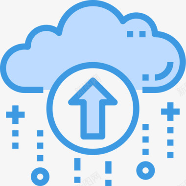 云计算云技术24蓝色图标图标