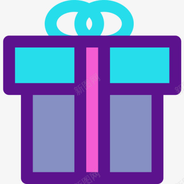 礼品盒基本款60线性颜色图标图标