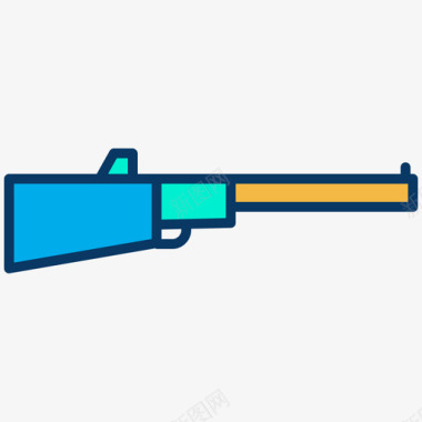 步枪猎枪6线型颜色图标图标