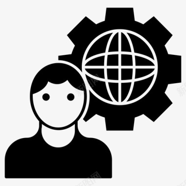 全球管理全球整合国际商人图标图标
