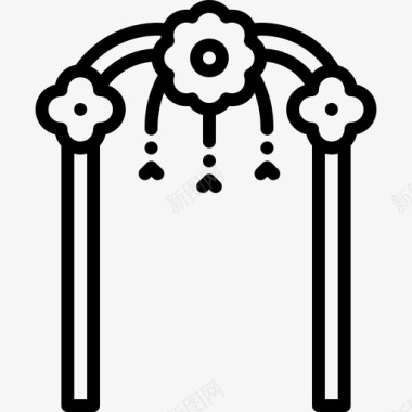 婚礼门拱门装饰图标图标