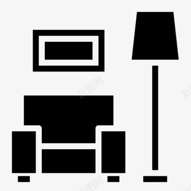 家具扶手椅落地灯图标图标