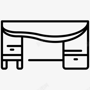 书桌家具办公室图标图标